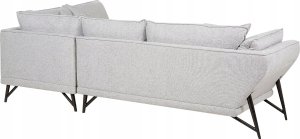 Beliani Narożnik lewostronny lniany jasnoszary ELGA 6