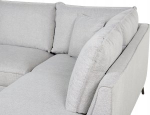 Beliani Narożnik lewostronny lniany jasnoszary ELGA 8