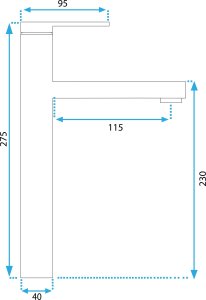 Bateria umywalkowa Rea Bateria Umywalkowa REA PIXEL ZŁOTA GOLD Wysoka 5