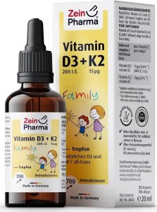 Zein Pharma Zein Pharma - Vitamin D3 + K2 Family Drops, Płyn, 20 ml. 1