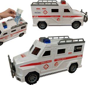 Coil Coil skarbonka na monety banknoty świnka prezent na pieniądze otwierana interaktywna auto ambulans 1