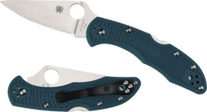 Spyderco Spyderco DELICA 4 FRN BLUE K390 PLAIN C11FPK390 1