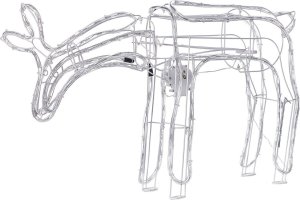 Beliani Dekoracja ogrodowa LED ruchoma sarna 53 cm biała KRISTNES 2