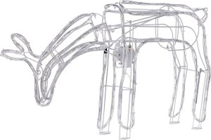 Beliani Dekoracja ogrodowa LED ruchoma sarna 53 cm biała KRISTNES 3