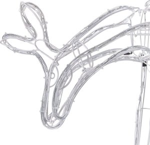 Beliani Dekoracja ogrodowa LED ruchoma sarna 53 cm biała KRISTNES 4