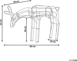 Beliani Dekoracja ogrodowa LED ruchoma sarna 53 cm biała KRISTNES 10