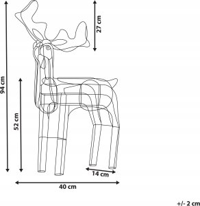 Beliani Dekoracja ogrodowa LED ruchomy renifer 94 cm biała INNNES 3