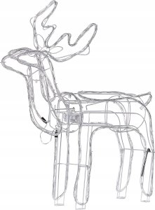 Beliani Dekoracja ogrodowa LED ruchomy renifer 94 cm biała INNNES 5