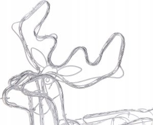 Beliani Dekoracja ogrodowa LED ruchomy renifer 94 cm biała INNNES 6