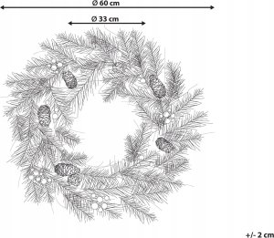 Dekoracja świąteczna Beliani wieniec 3