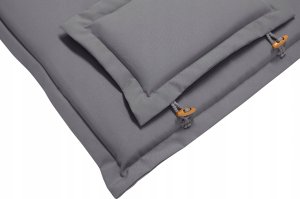 Beliani Zestaw 6 krzeseł ogrodowych drewno akacjowe z poduszkami szarymi AMANTEA 11