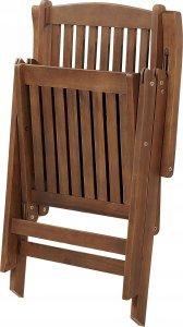 Beliani Zestaw 6 krzeseł ogrodowych drewno akacjowe z poduszkami szarymi AMANTEA 8