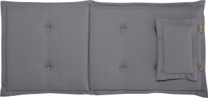 Beliani Zestaw 6 krzeseł ogrodowych drewno akacjowe z poduszkami szarymi AMANTEA 10