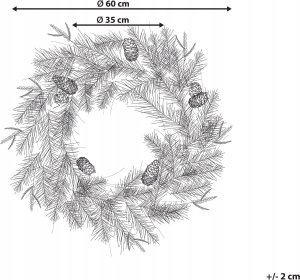 Dekoracja świąteczna Beliani wieniec 3