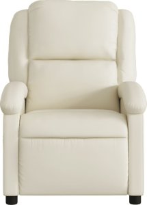 vidaXL Fotel rozkładany, kremowy, sztuczna skóra 3