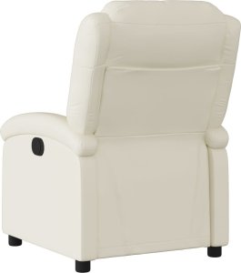 vidaXL Fotel rozkładany, kremowy, sztuczna skóra 5