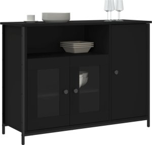 vidaXL vidaXL Szafka, czarna, 100x35x75 cm, materiał drewnopochodny 3