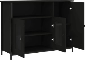 vidaXL vidaXL Szafka, czarna, 100x35x75 cm, materiał drewnopochodny 5