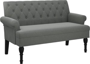 vidaXL vidaXL Ławka z oparciem, ciemnoszara, 120x62x75,5 cm, tkanina 2