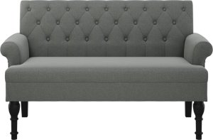 vidaXL vidaXL Ławka z oparciem, ciemnoszara, 120x62x75,5 cm, tkanina 3