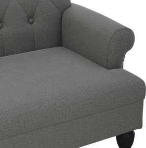 vidaXL vidaXL Ławka z oparciem, ciemnoszara, 120x62x75,5 cm, tkanina 6