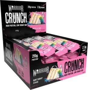 Warrior Warrior - Crunch Bar, Baton Proteinowy, Birthday Cake, 12 batonów x 64g 1