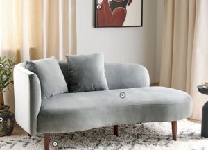 Beliani Szezlong welurowy lewostronny jasnoszary CHAUMONT 11