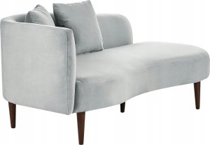 Beliani Szezlong welurowy lewostronny jasnoszary CHAUMONT 3