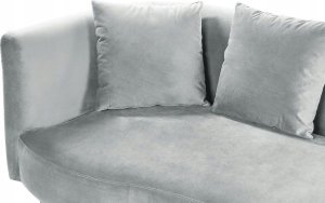 Beliani Szezlong welurowy lewostronny jasnoszary CHAUMONT 6