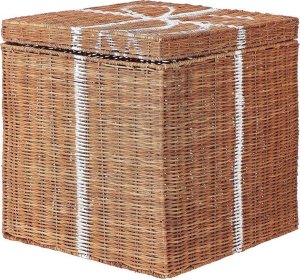Beliani Zestaw 3 pudełek rattanowych brązowy prezent 3
