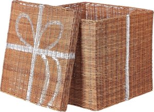 Beliani Zestaw 3 pudełek rattanowych brązowy prezent 5