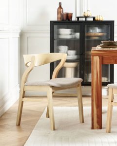 Beliani Krzesło do jadalni Zestaw 2 Jasne drewno MAROA 13