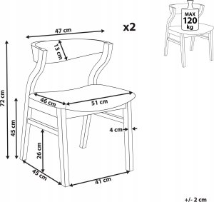 Beliani Krzesło do jadalni Zestaw 2 Jasne drewno MAROA 3