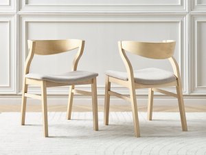 Beliani Krzesło do jadalni Zestaw 2 Jasne drewno MAROA 4