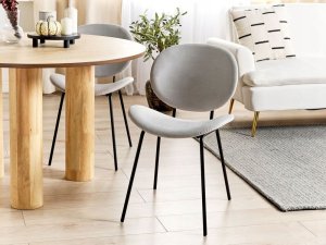 Beliani Krzesło do jadalni Zestaw 2 Jasnoszary LUANA 2