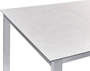 Beliani Zestaw ogrodowy stół szklany biały i 4 krzesła beżowe COSOLETO/GROSSETO 6