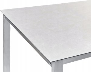 Beliani Zestaw ogrodowy stół szklany biały i 4 krzesła beżowe COSOLETO 9