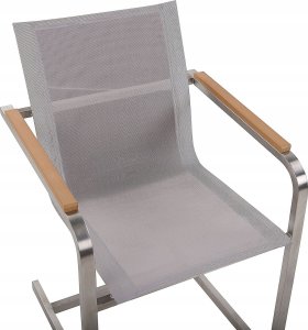 Beliani Zestaw ogrodowy stół szklany biały i 4 krzesła beżowe COSOLETO 10