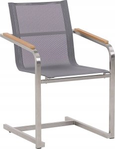 Beliani Zestaw ogrodowy stół szklany i 4 krzesła szary COSOLETO 7