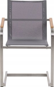 Beliani Zestaw ogrodowy stół szklany i 4 krzesła szary COSOLETO 8