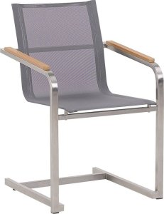 Beliani Zestaw ogrodowy stół szklany i 6 krzeseł szary COSOLETO 5