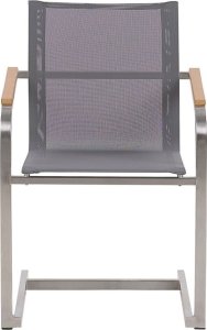 Beliani Zestaw ogrodowy stół szklany i 6 krzeseł szary COSOLETO 6