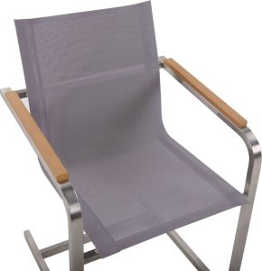 Beliani Zestaw ogrodowy stół szklany i 6 krzeseł szary COSOLETO 8