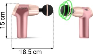 Neo-Sport NeoSport Pistolet do masażu ciała 8 nakładek NS-500  różowy 11