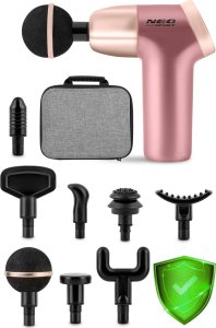 Neo-Sport NeoSport Pistolet do masażu ciała 8 nakładek NS-500  różowy 10