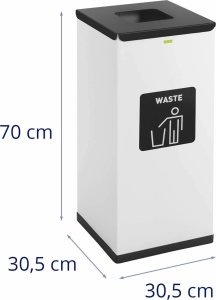 Ulsonix Kosz do segregacji odpady zmieszane stalowy 30.5x30.5x70cm 60L Kosz do segregacji odpady zmieszane stalowy 30.5x30.5x70cm 60L (10050442) 7