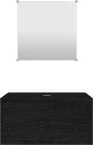 vidaXL 2-cz zestaw mebli łazienkowych, czarny, materiał drewnopochodny 4