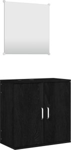 vidaXL 2-cz zestaw mebli łazienkowych, czarny, materiał drewnopochodny 2