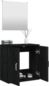 vidaXL 2-cz zestaw mebli łazienkowych, czarny, materiał drewnopochodny 3