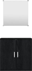 vidaXL 2-cz zestaw mebli łazienkowych, czarny, materiał drewnopochodny 4